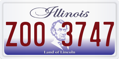 IL license plate Z003747