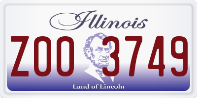 IL license plate Z003749
