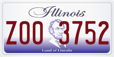 IL license plate Z003752