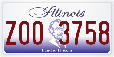 IL license plate Z003758