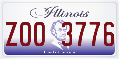 IL license plate Z003776