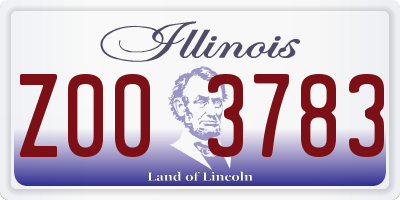 IL license plate Z003783