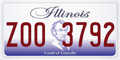 IL license plate Z003792