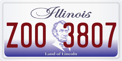 IL license plate Z003807