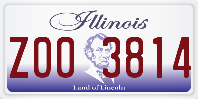 IL license plate Z003814