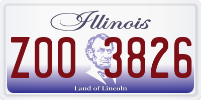 IL license plate Z003826