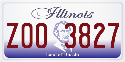 IL license plate Z003827