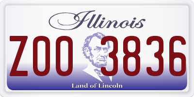IL license plate Z003836