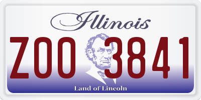 IL license plate Z003841