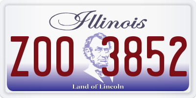 IL license plate Z003852