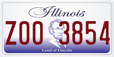IL license plate Z003854