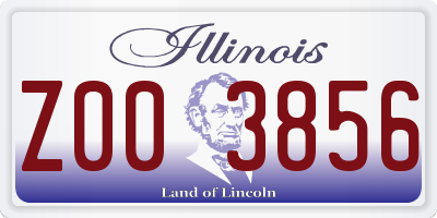 IL license plate Z003856