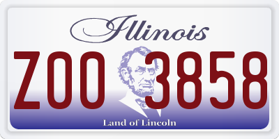 IL license plate Z003858