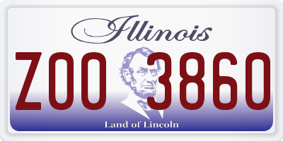 IL license plate Z003860