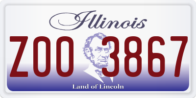 IL license plate Z003867