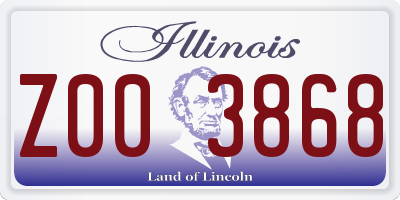 IL license plate Z003868