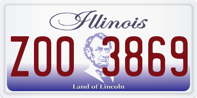IL license plate Z003869