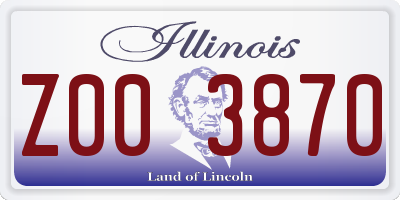IL license plate Z003870