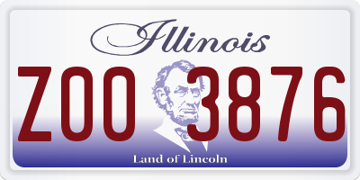 IL license plate Z003876