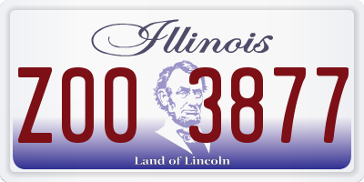 IL license plate Z003877