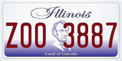 IL license plate Z003887