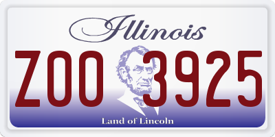 IL license plate Z003925