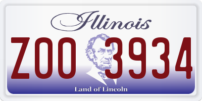 IL license plate Z003934