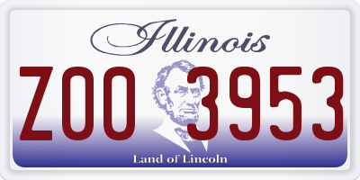 IL license plate Z003953