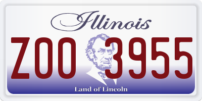 IL license plate Z003955