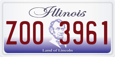 IL license plate Z003961
