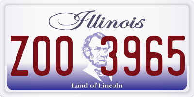 IL license plate Z003965