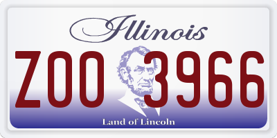 IL license plate Z003966