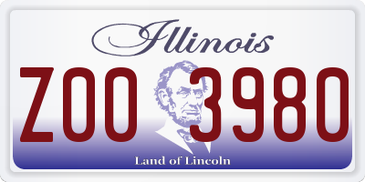 IL license plate Z003980