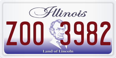 IL license plate Z003982