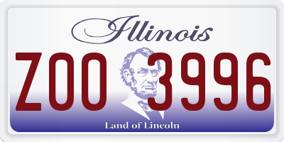 IL license plate Z003996