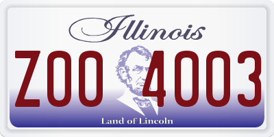 IL license plate Z004003