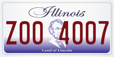 IL license plate Z004007