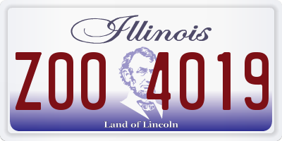 IL license plate Z004019