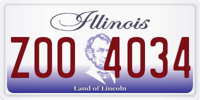 IL license plate Z004034
