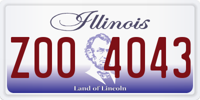 IL license plate Z004043