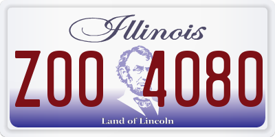 IL license plate Z004080
