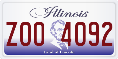 IL license plate Z004092