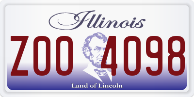 IL license plate Z004098