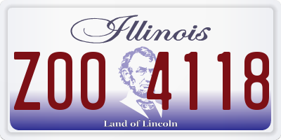 IL license plate Z004118