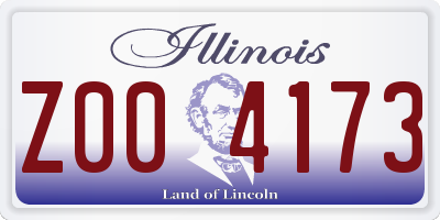 IL license plate Z004173