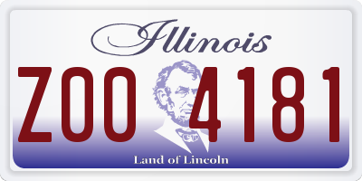 IL license plate Z004181
