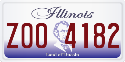 IL license plate Z004182