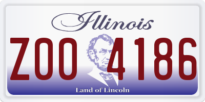 IL license plate Z004186