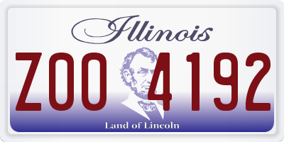 IL license plate Z004192