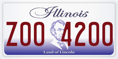 IL license plate Z004200